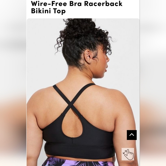 Torrid Wire-Free Bra Racerback Bikini Top plus size 4x DD/F, new! - Picture 3 of 7